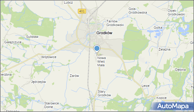 mapa Nowa Wieś Mała, Nowa Wieś Mała gmina Grodków na mapie Targeo